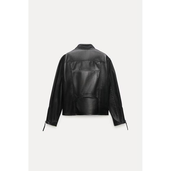 🖤 LIMITED ZW COLLECTION ZIPPERED LEATHER JACKET - Picture 9 of 9